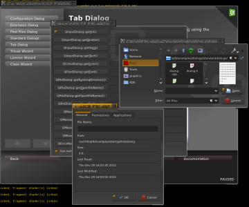 Qt demos on dark orange